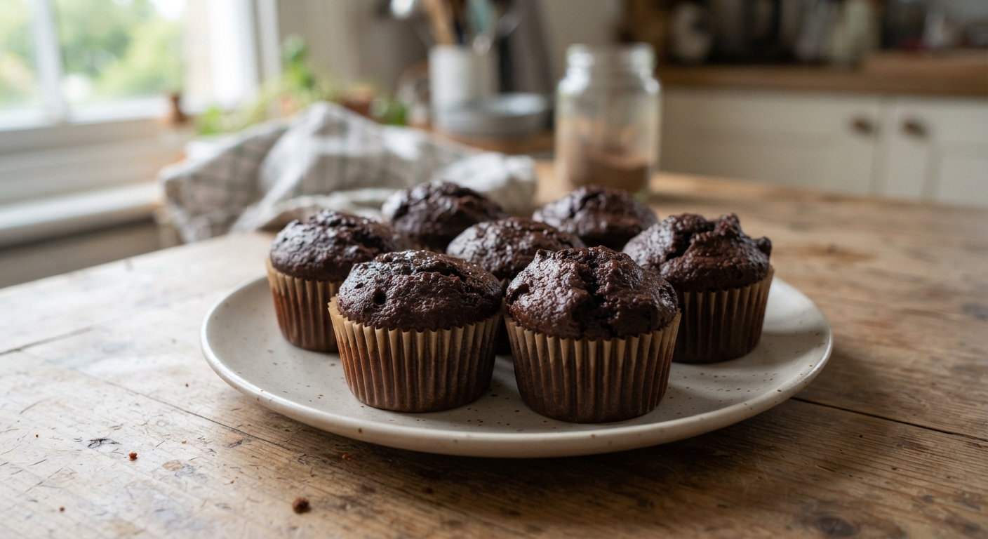 Fudgy Protein Chocolate Cupcakes