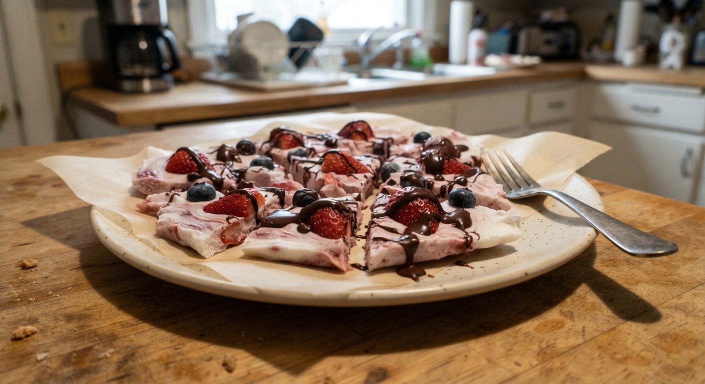 High-Protein Strawberry & Blueberry Greek Yogurt Bark