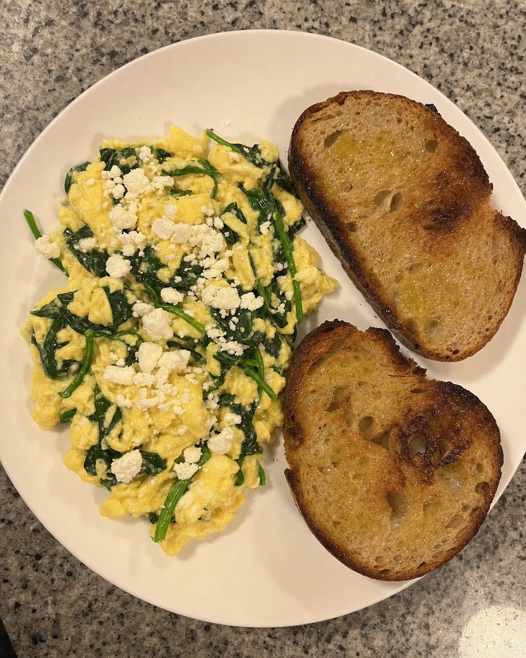 Egg & Feta Scramble with Sourdough