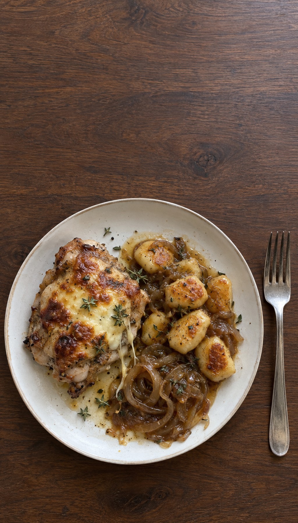 French Onion Chicken and Gnocchi