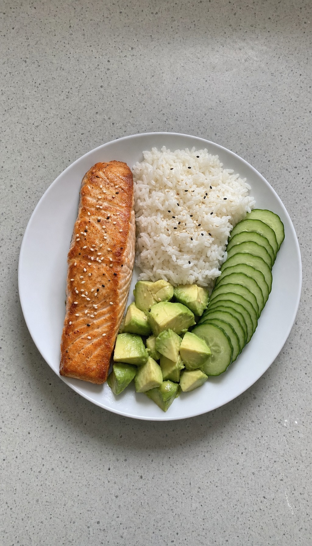 Roasted Salmon and Rice Plate